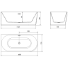 Mexen Mia baignoire d'angle autoportante gauche 160 x 75 cm, blanche, bonde dorée - 52691607500L-50
