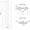Radiateur à panneaux Mexen Line VR20SL 1600 x 600 mm, connexion inférieure centrale, 1191 W, noir - W6VR20SL-160-060-70