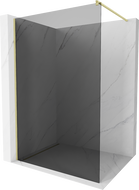 Mexen Kioto paroi de douche Walk-in 90 x 200 cm, graphite 8 mm, or brossé - 800-090-101-55-40