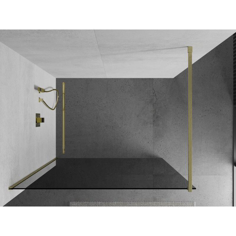 Mexen Kioto paroi de douche Walk-in 110 x 200 cm, graphite 8 mm, or brossé - 800-110-101-55-40