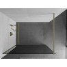 Mexen Kioto paroi de douche Walk-in 140 x 200 cm, graphite 8 mm, or brossé - 800-140-101-55-40