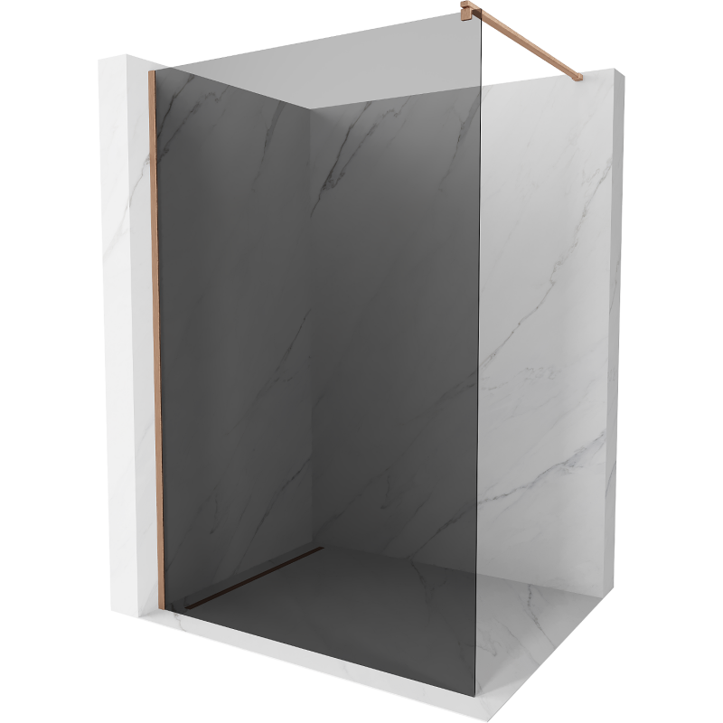 Mexen Kioto paroi de douche Walk-in 80 x 200 cm, graphite 8 mm, laiton brossé - 800-080-101-65-40