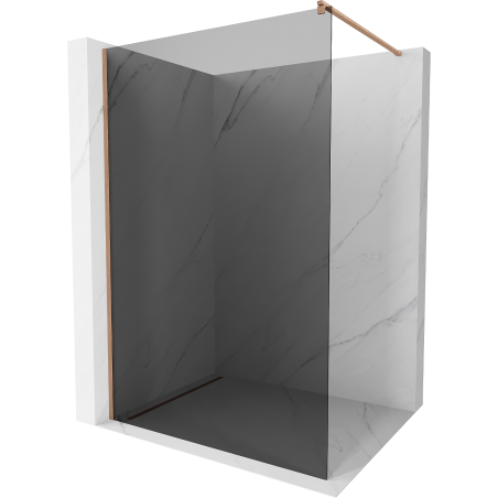 Mexen Kioto paroi de douche Walk-in 80 x 200 cm, graphite 8 mm, cuivre brossé - 800-080-101-65-40