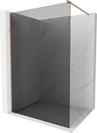 Mexen Kioto paroi de douche Walk-in 100 x 200 cm, graphite 8 mm, cuivre brossé - 800-100-101-65-40