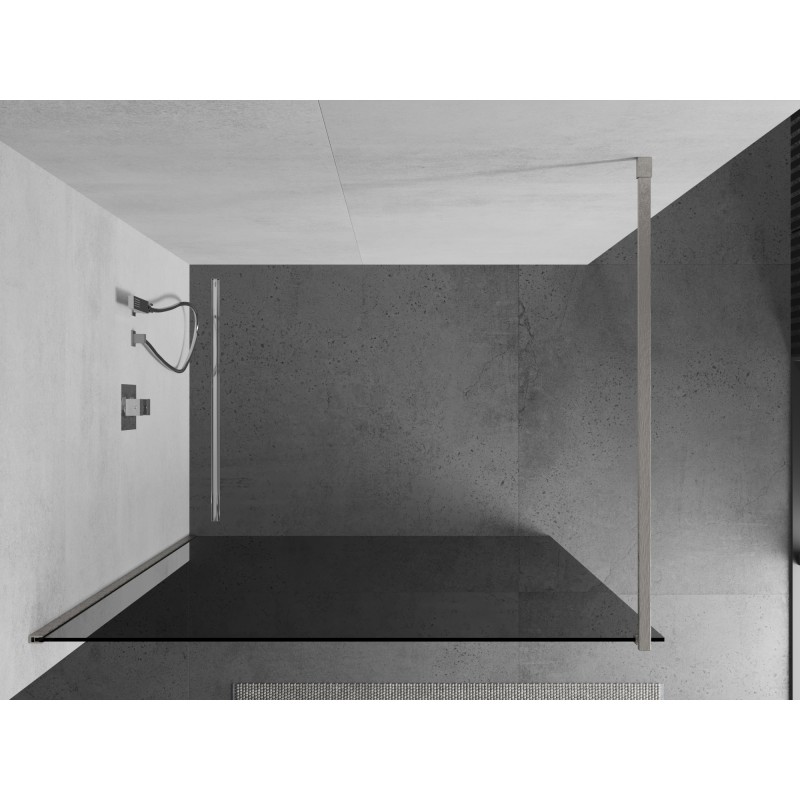 Mexen Kioto paroi de douche Walk-in 130 x 200 cm, graphite 8 mm, nickel brossé - 800-130-101-97-40