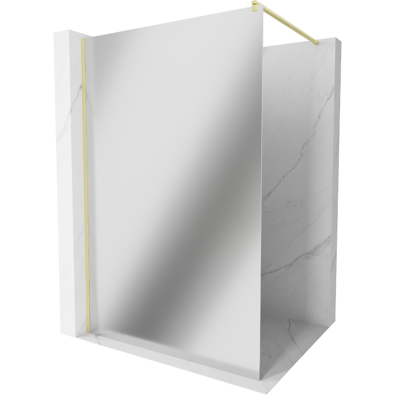 Mexen Kioto cloison de douche Walk-in 140 x 200 cm, miroir 8 mm, or brossé - 800-140-101-55-50