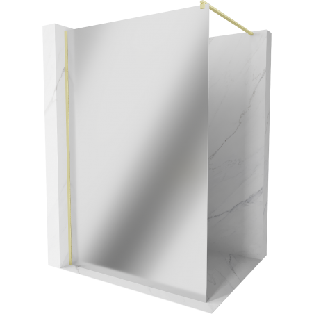 Mexen Kioto cloison de douche Walk-in 140 x 200 cm, miroir 8 mm, or brossé - 800-140-101-55-50