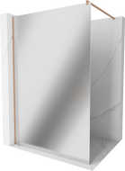 Mexen Kioto paroi de douche Walk-in 80 x 200 cm, miroir 8 mm, cuivre brossé - 800-080-101-65-50