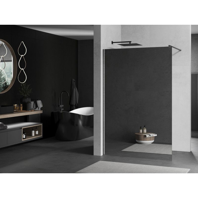 Mexen Kioto paroi de douche Walk-in 90 x 200 cm, miroir 8 mm, gris canon brossé - 800-090-101-66-50