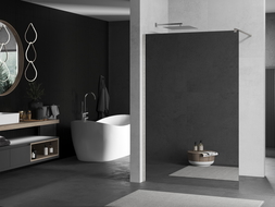 Mexen Kioto paroi de douche Walk-in 70 x 200 cm, miroir 8 mm, nickel brossé - 800-070-101-97-50