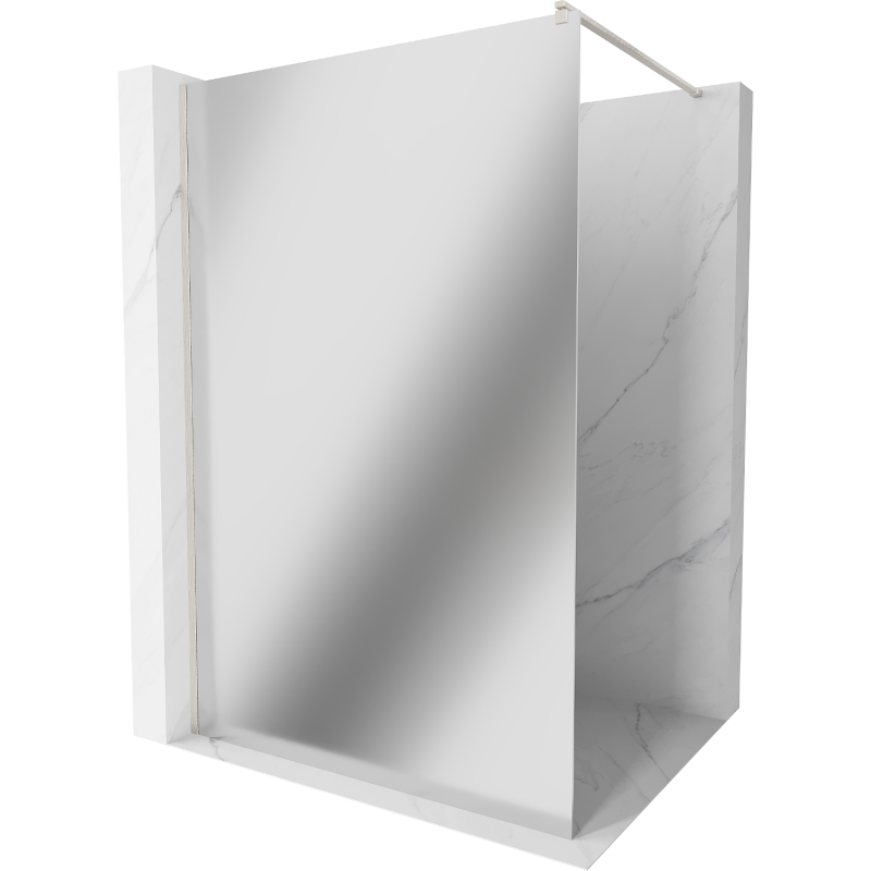 Mexen Kioto paroi de douche Walk-in 80 x 200 cm, miroir 8 mm, nickel brossé - 800-080-101-97-50