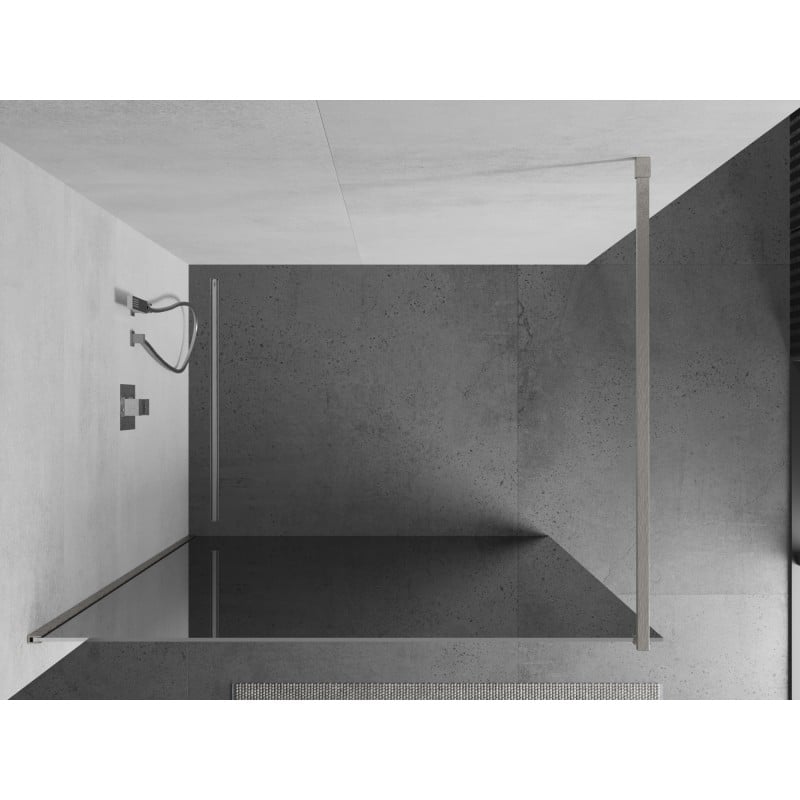 Mexen Kioto paroi de douche Walk-in 140 x 200 cm, miroir 8 mm, nickel brossé - 800-140-101-97-50