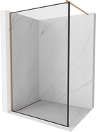 Mexen Kioto Paroi de douche Walk-in 80 x 200 cm, cadre noir 8 mm, cuivre brossé - 800-080-101-65-70