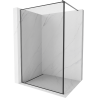 Mexen Kioto paroi de douche Walk-in 80 x 200 cm, cadre noir 8 mm, gris canon brossé - 800-080-101-66-70