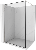 Mexen Kioto Paroi de douche Walk-in 90 x 200 cm, cadre noir 8 mm, nickel brossé - 800-090-101-97-70