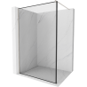 Mexen Kioto paroi de douche Walk-in 100 x 200 cm, motif noir 8 mm, nickel brossé - 800-100-101-97-70