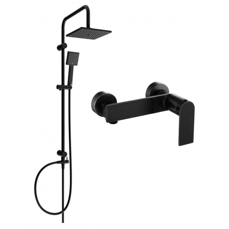 Mexen Zero Tord ensemble de douche en saillie avec pomme de douche et robinet de douche, noir - 71140200-70