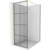 Mexen Kioto paroi de douche Walk-in 70 x 200 cm, motif noir 8 mm, doré brossé - 800-070-101-55-77