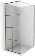 Mexen Kioto paroi de douche Walk-in 70 x 200 cm, motif noir 8 mm, doré brossé - 800-070-101-55-77