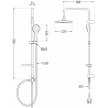 Mexen Zero Erik ensemble de douche en saillie avec pommeau et mitigeur de douche, noir - 71140205-70