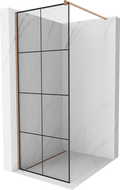 Mexen Kioto paroi de douche Walk-in 70 x 200 cm, motif noir 8 mm, laiton brossé - 800-070-101-65-77