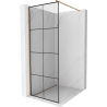 Mexen Kioto paroi de douche Walk-in 80 x 200 cm, motif noir 8 mm, laiton brossé - 800-080-101-65-77