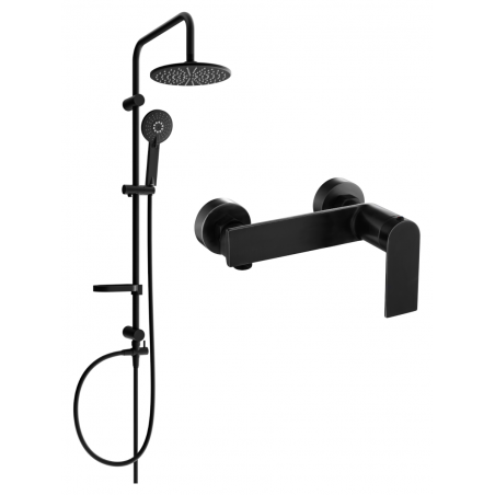 Mexen Zero Carl ensemble douche de surface avec tête de pluie et mitigeur, noir - 71140240-70