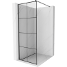 Mexen Kioto paroi de douche Walk-in 70 x 200 cm, motif noir 8 mm, gris foncé brossé - 800-070-101-66-77