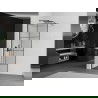 Mexen Kioto paroi de douche Walk-in 90 x 200 cm, motif noir 8 mm, gun gray brossé - 800-090-101-66-77