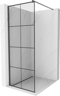 Mexen Kioto paroi de douche Walk-in 90 x 200 cm, motif noir 8 mm, gun gray brossé - 800-090-101-66-77