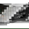 Mexen Kioto paroi de douche Walk-in 140 x 200 cm, motif noir 8 mm, gris gun brossé - 800-140-101-66-77