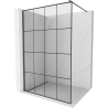 Mexen Kioto paroi de douche Walk-in 140 x 200 cm, motif noir 8 mm, gris gun brossé - 800-140-101-66-77