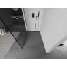 Mexen Kioto paroi de douche Walk-in 160 x 200 cm, motif noir 8 mm, gris canon brossé - 800-160-101-66-77