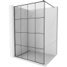 Mexen Kioto paroi de douche Walk-in 160 x 200 cm, motif noir 8 mm, gris canon brossé - 800-160-101-66-77