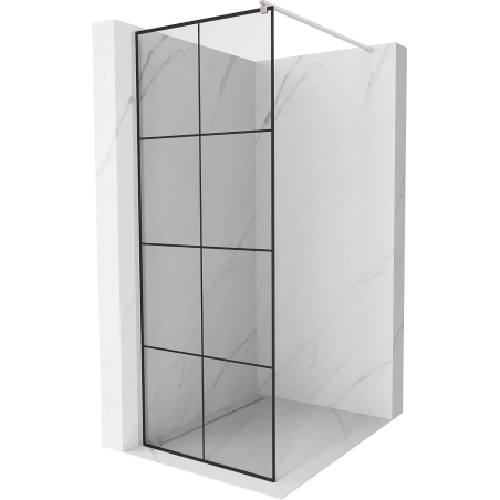 Paroi de douche Mexen Kioto Walk-in 70 x 200 cm, motif noir 8 mm, nickel brossé - 800-070-101-97-77
