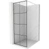 Mexen Kioto paroi de douche Walk-in 70 x 200 cm, grille noire 8 mm, nickel brossé - 800-070-101-97-77
