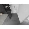 Mexen Kioto paroi de douche Walk-in 100 x 200 cm, grille noire 8 mm, nickel brossé - 800-100-101-97-77