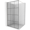 Mexen Kioto paroi de douche Walk-in 100 x 200 cm, grille noire 8 mm, nickel brossé - 800-100-101-97-77