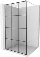 Mexen Kioto paroi de douche Walk-in 100 x 200 cm, grille noire 8 mm, nickel brossé - 800-100-101-97-77