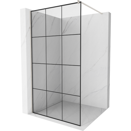 Mexen Kioto paroi de douche Walk-in 120 x 200 cm, motif noir 8 mm, nickel brossé - 800-120-101-97-77
