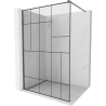 Mexen Kioto paroi de douche Walk-in 100 x 200 cm, motif noir 8 mm, gris foncé brossé - 800-100-101-66-78