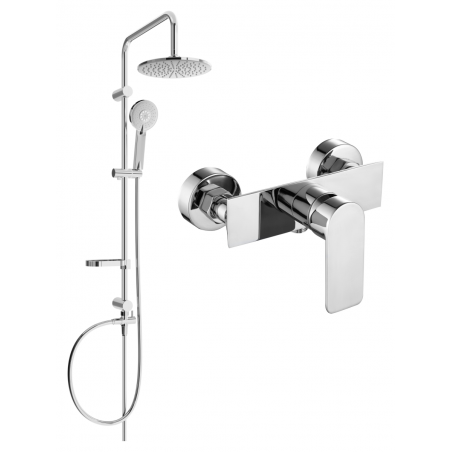Mexen Alexa Carl ensemble de douche apparent avec douche de tête et robinet de douche, chrome - 71240240-00