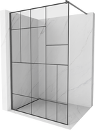 Mexen Kioto paroi de douche Walk-in 140 x 200 cm, motif noir 8 mm, gun gray brossé - 800-140-101-66-78