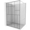 Mexen Kioto paroi de douche Walk-in 70 x 200 cm, motif noir 8 mm, nickel brossé - 800-070-101-97-78