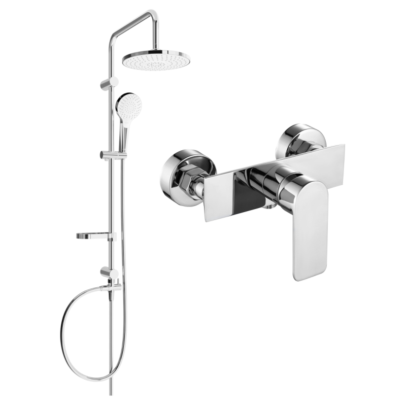 Mexen Alexa Erik ensemble de douche externe avec pomme de douche et mitigeur, chrome - 71240205-00