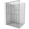Mexen Kioto paroi de douche Walk-in 140 x 200 cm, motif noir 8 mm, nickel brossé - 800-140-101-97-78