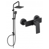 Mexen Alexa Ensemble de douche en surface avec pommeau de pluie et mitigeur de douche, noir - 71240200-70