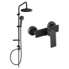 Mexen Alexa Erik ensemble de douche mural avec pommeau de douche et robinet de douche, noir - 71240205-70
