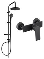 Ensemble de douche extérieur Mexen Erik avec pomme haute et robinet thermostatique Alexa, noir - 71240205-70