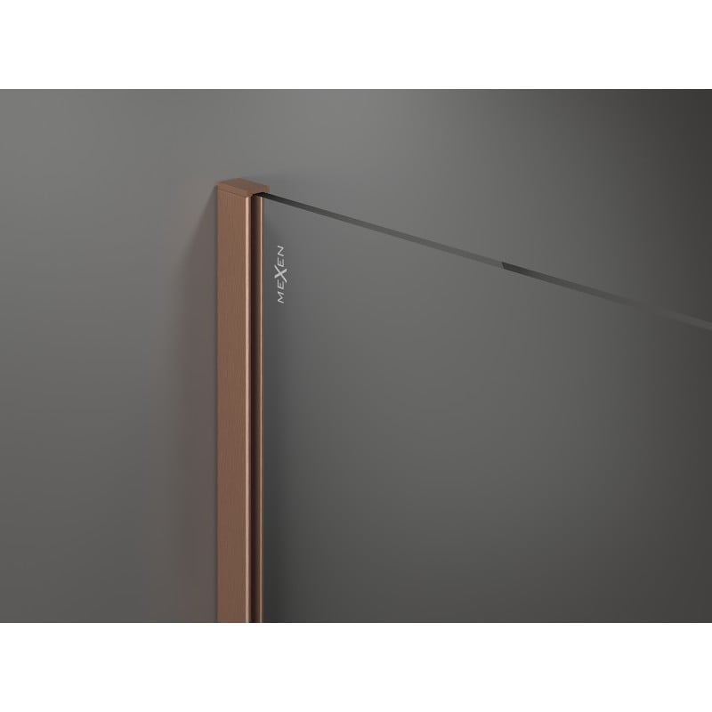 Mexen Kioto paroi de douche Walk-in 110 x 200 cm, miroir 8 mm, cuivre brossé - 800-110-101-65-50
